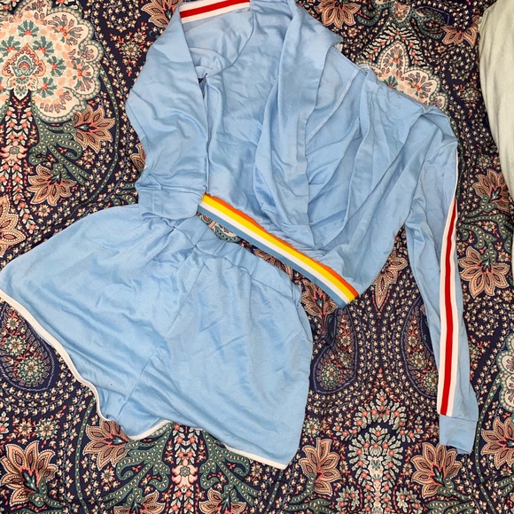 Matching Retro Jacket and Short Track Suit Loungewear - Picture 2 of 3